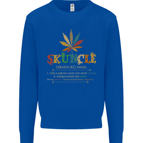 Skuncle Uncle That Smokes Weed Funny Mens Sweatshirt Jumper - Picture 12 of 29