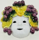 Majolica Bacchus Ceramic Mask/Wall Art