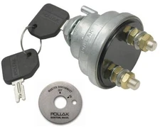 Keyed Master Battery Disconnect Switch 2 post SPST w/ON-OFF Plate kill cut a