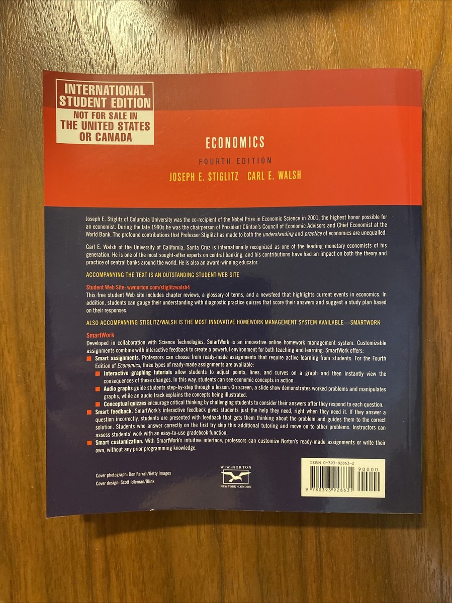Economics by Carl E. Walsh and Joseph E. Stiglitz | eBay