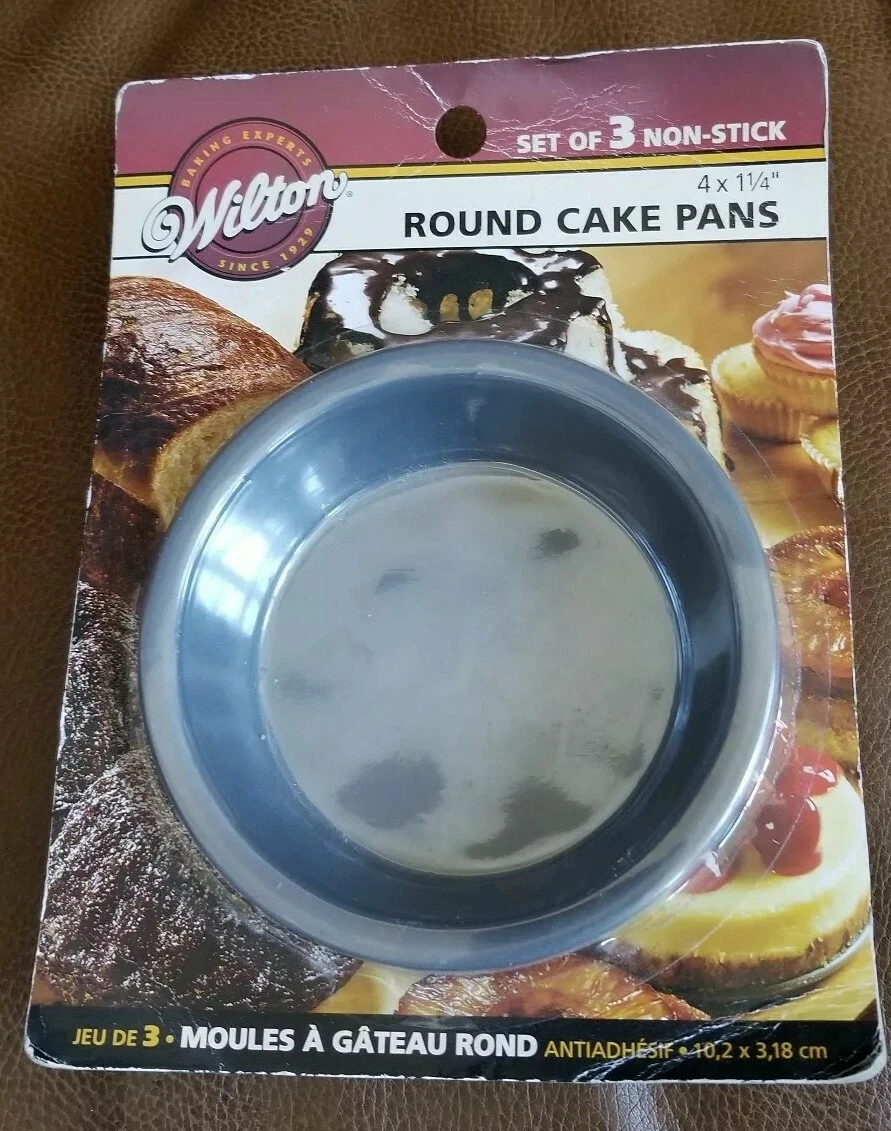 Wilton Baking Experts Set of 3 Non Stick Performance, 4" Round Cake Pans NEW