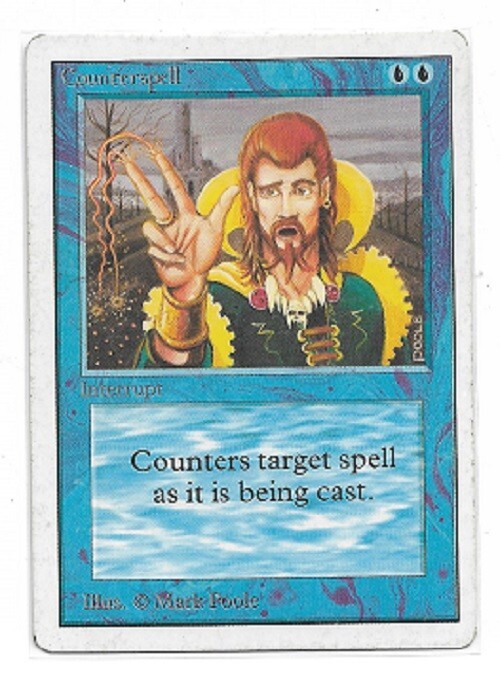 MTG magic cards 1x Counterspell Unlimited Moderate Play, English