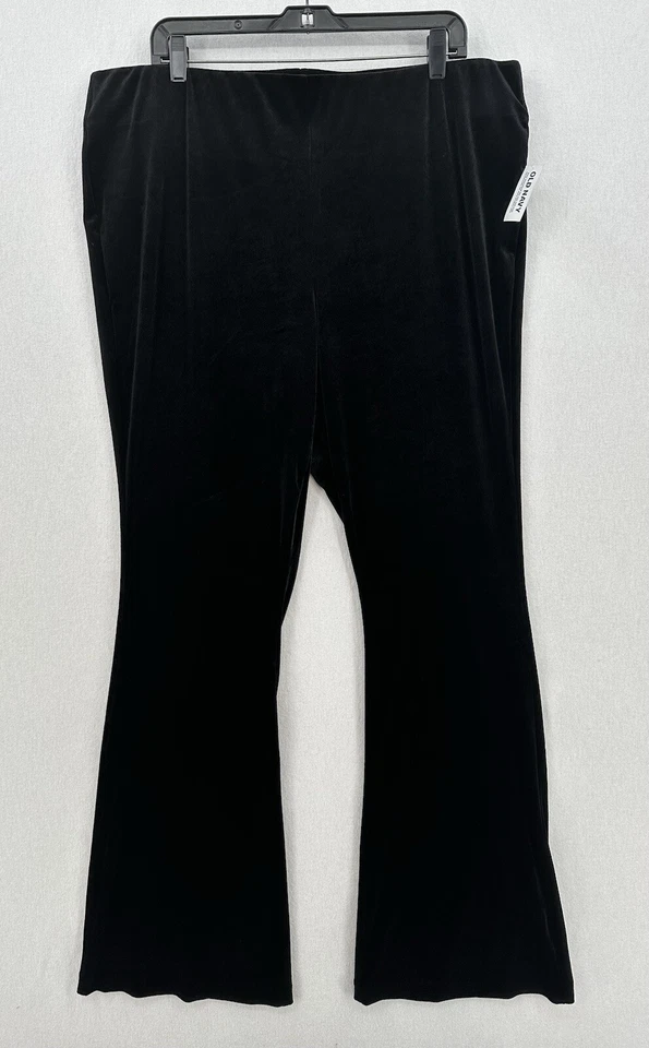 Pantalones de Terciopelo Azul Marino Antiguo para Mujer 2X Tiro Alto Acampanado Negro Pull On Bruja Boho Gótico NUEVO
