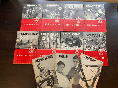 Lot of 11 Vintage Boy Scout Merit Badge Handooks