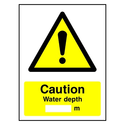 Achtung Wassertiefe Schild oder Aufkleber | WATE0036