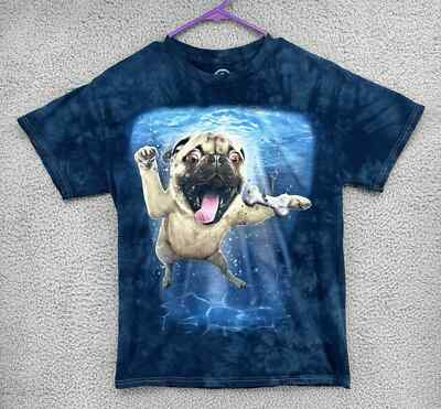Nirvana Nevermind Pug Parody Tie Dye Psychedelic Grunge Funny Dog Size Small