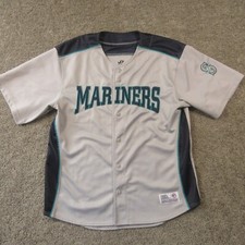 Vintage Y2K Seattle Mariners Alternate Stitched Jersey Grey Mens XL Genuine Mech