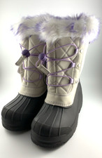 Thermolite Girls Snow Boots Size 13 Waterproof Tan Black Lavender New