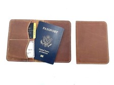 New 100 Genuine Vintage Leather crazy horse leather Passport Cover Wallet 42