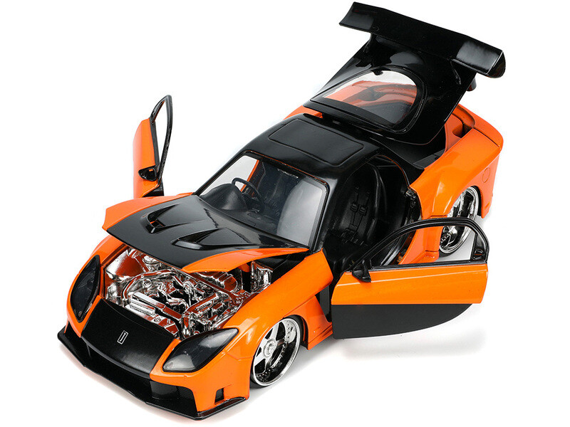 JADA Fast and Furious Han's 1995 Mazda RX-7 Widebody Orange JADA Fast and Furious Han's 1995 Mazda RX-7 Widebody Orange