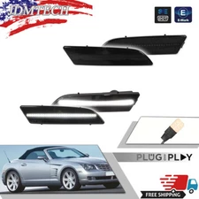 4X White LED Side Marker Light Set Front + Rear For 2004-2008 Chrysler Crossfire