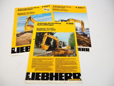 3 Prospekte Liebherr A 900 B R 900 R 900 C Litronic Technische Info 90/00 Jahre