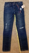 Brand New Lucky Brand Zoe Skinny Girls Size 12 Distressed NWT Blue Denim Jeans