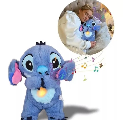 Kawaii Stitch Sleep Plush Toy - Calm Music, Lights & Breathing Effect Blue - Picture 2 of 2