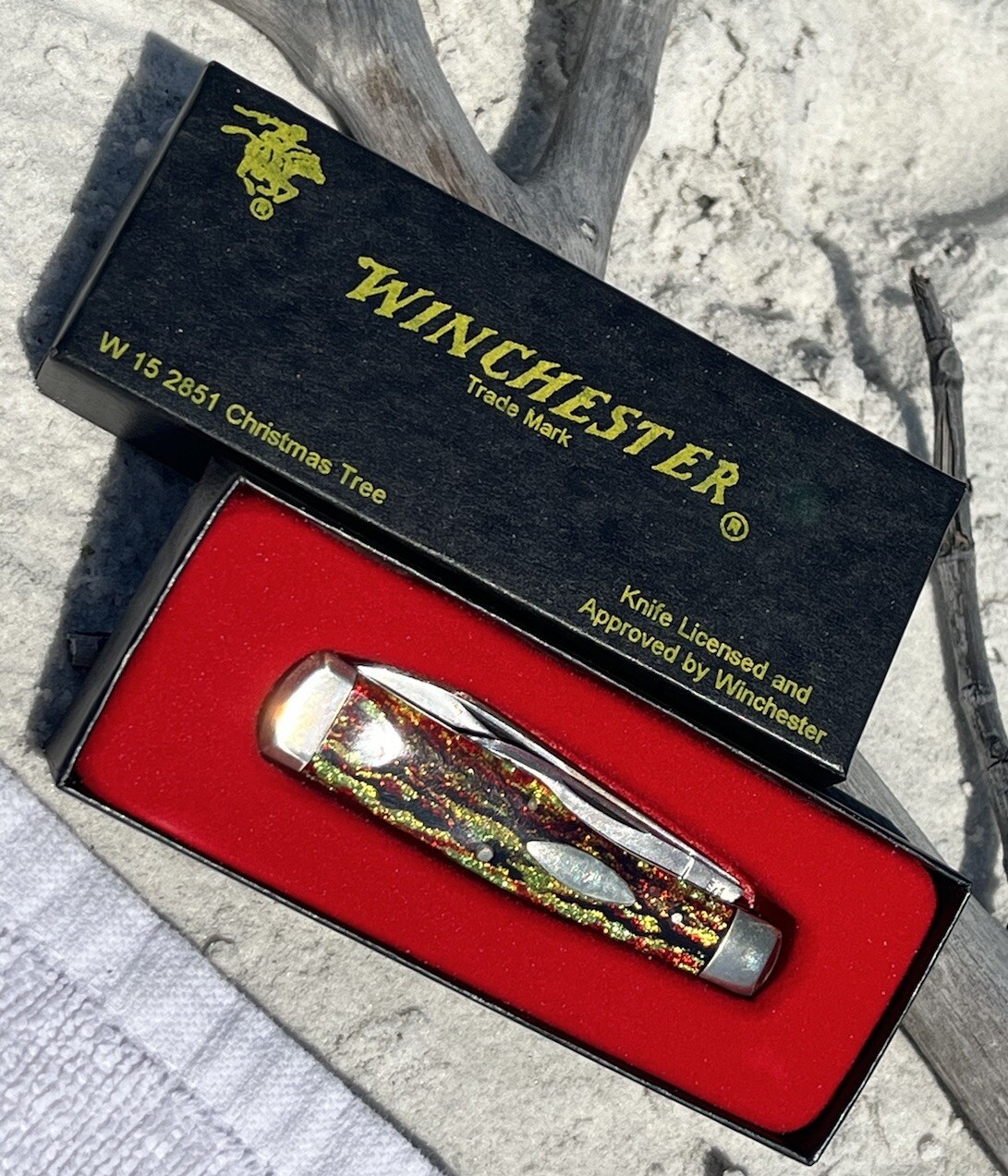 VINTAGE Winchester GUNSTOCK Knife W152851 CHRISTMAS🎄TREE Handles New In Box eBay