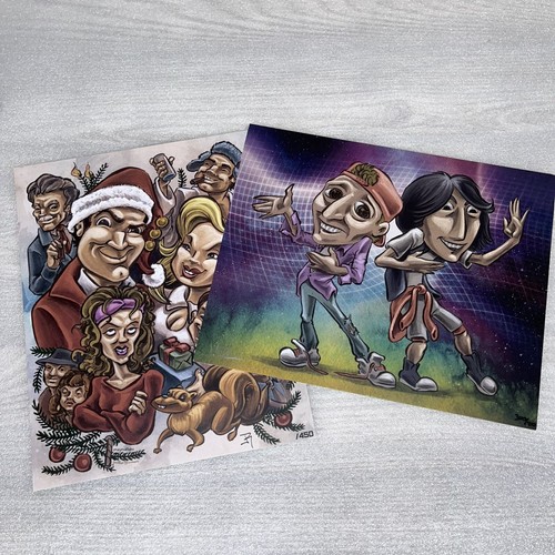 Zobie Art Print Lot of 2 Christmas Vacation Bill & Ted 8"x10" Rosenbaum Signed - Picture 14 of 14