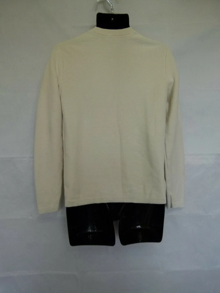 / Винс. Мужской кремовый вязаный свитер с длинным рукавом вырез лодочкой 100% хлопок размер S - Изображение 2 из 4