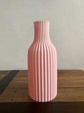 3D Printed Vase Tall Ribbed Flower Vase - Dried Flower Vase - Ornamental Vase
