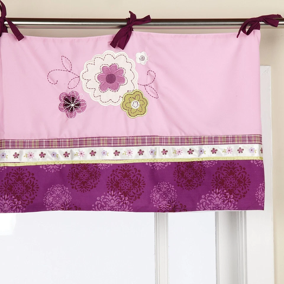 Cenefa de ventana floral NoJo Pretty in Purple para niña - púrpura Foto 2 de 4