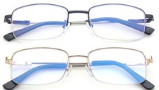 Blue Ray Block Reading Glasses Progressive Reader Trifocal Titanium Frame UV100 