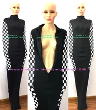 Black+Black/White Squares Mummy Suit Costumes Sleeping Bag internal Sleeves F556