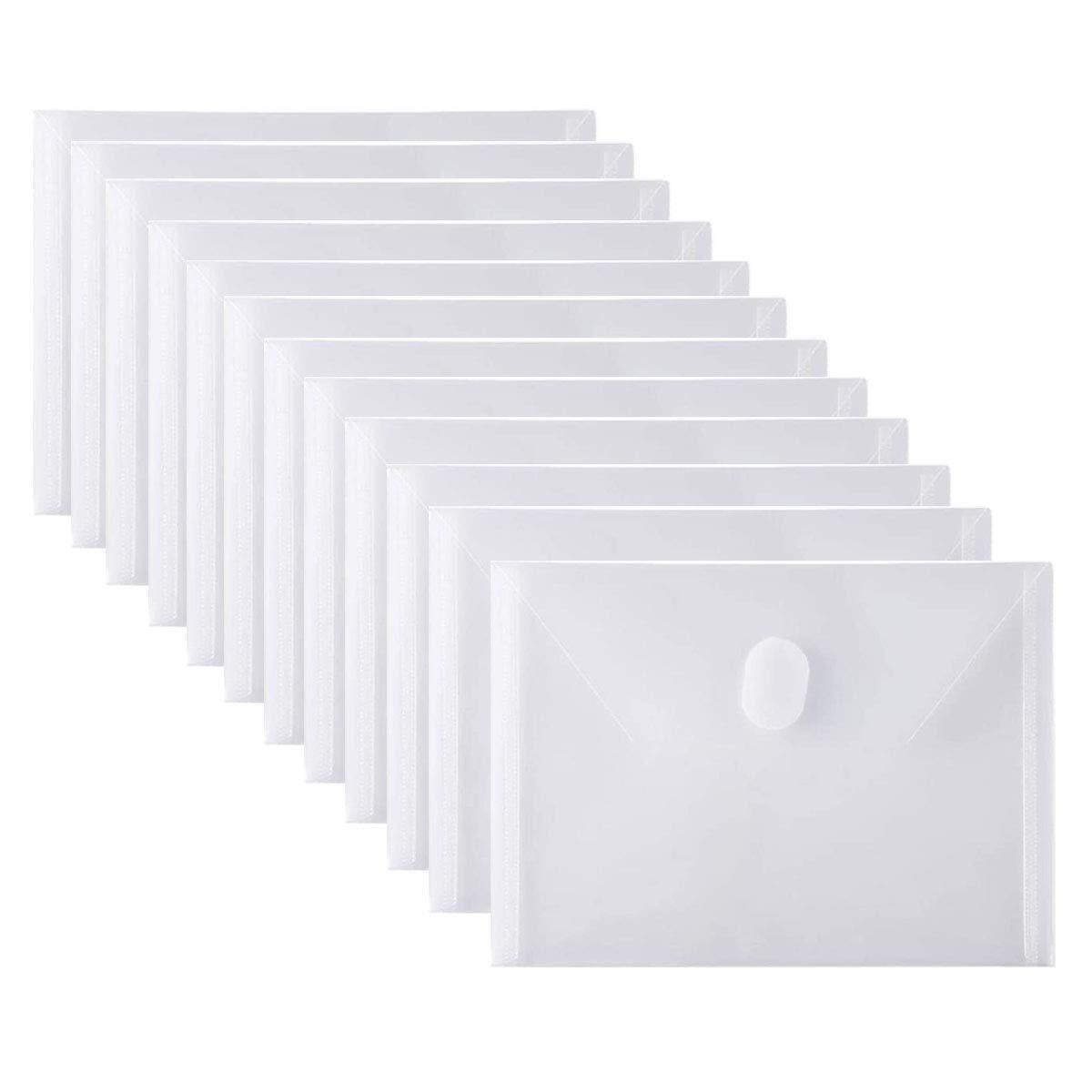 _S専用ページ 12 Pack 5x7 Clear Plastic Envelopes File Holder with Hook and Loop