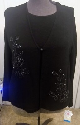 Gorgeous Notations Beaded Sweater Sz S