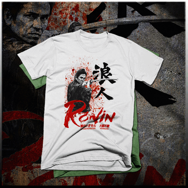 Samurai t-shirt bushido code Katana Japanese warrior Ronin Kanji