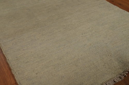 Classic Gabbeh Solid Beige Wool Modern 11 ft. Runner Rug - Timeless Beauty 3x11 - Picture 6 of 16