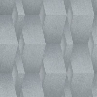 3D Effect Overlapping Parallelograms Geometric Erismann Wallpaper Grey 10046-10