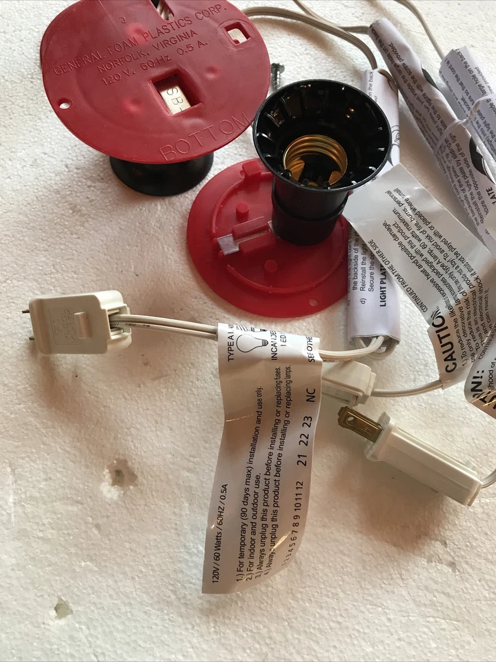 Molde soplado cables de luz rojo tamaño completo enchufe espuma general NUEVO LOTE DE 3 VENTA Foto 3 de 4