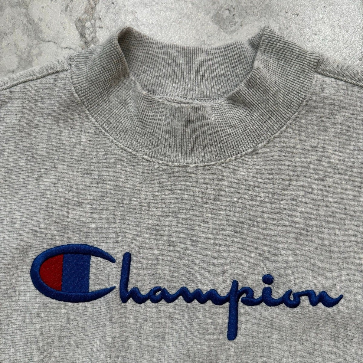 Champion Premium Reverse Weave Warm Up Size L Big Logo Crewneck 