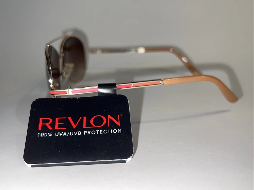 NUEVO Gafas de sol Revlon para mujer doradas aviador piloto 100 % UV moda sexy RVN 13 rosa Foto 3 de 4
