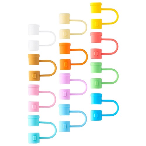12pcs Straw Toppers Reusable Straws Covers Silicone Straw Covers - 第 3/12 張圖片
