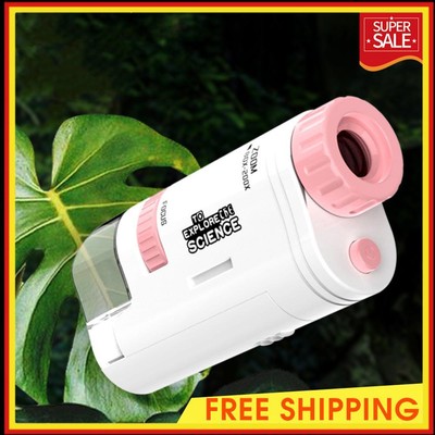 80-200X High Definition Science Microscope with Base Outdoor Children Microscope