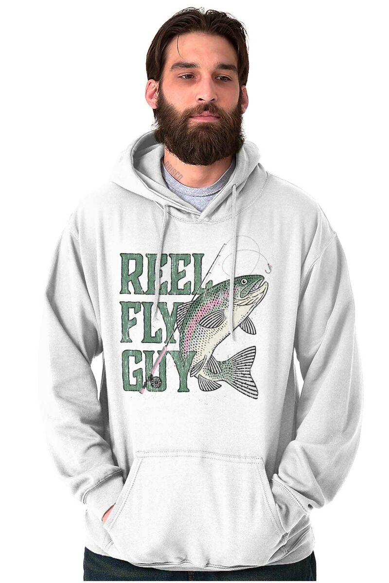Reel Fly Guy Funny Fishing Pun Joke Gift Hoodie Hooded Sweatshirt
