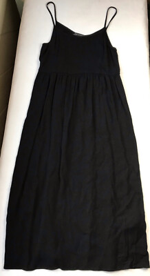 ZARA WOMAN BLACK SPAGHETTI STRAP DRESS BASIC SZ Med Viscose