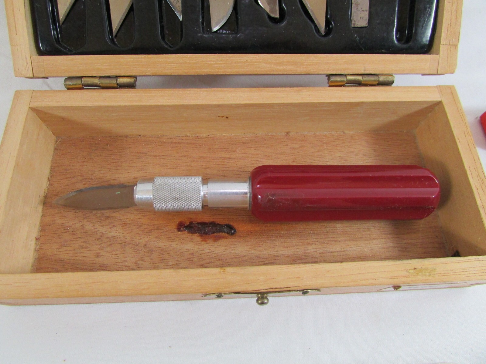 XACTO Hobby Knife Set in Original Wood Box Large Lot of Blades