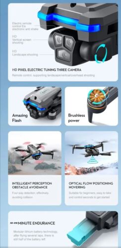 2024 New S8S RC Drone Brushless 8K HD Dual ESC Camera Optical Flow 360° Obstacle - Picture 16 of 24