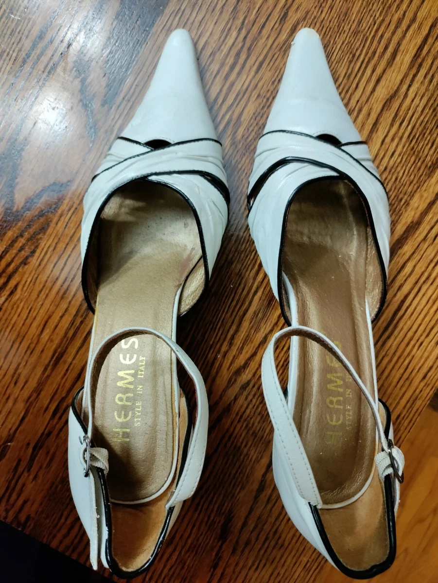 Hermes outlet white heels