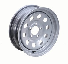 Libra 14 X 5.5 Trailer Wheel 5 Lug On 4.5 Bolt Pattern Silver Mod -17005