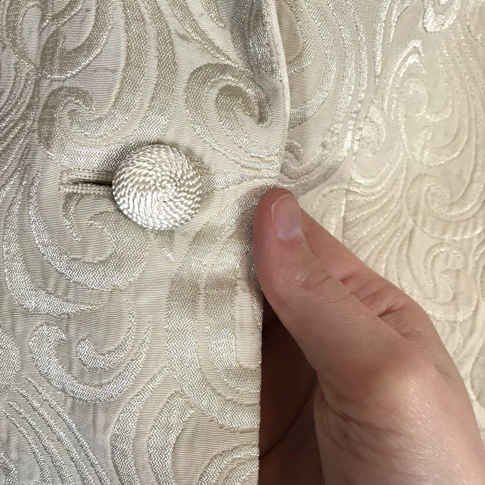 Blazer Le Suit para mujer talla 10P crema en relieve forrado con botones manga larga Foto 4 de 4