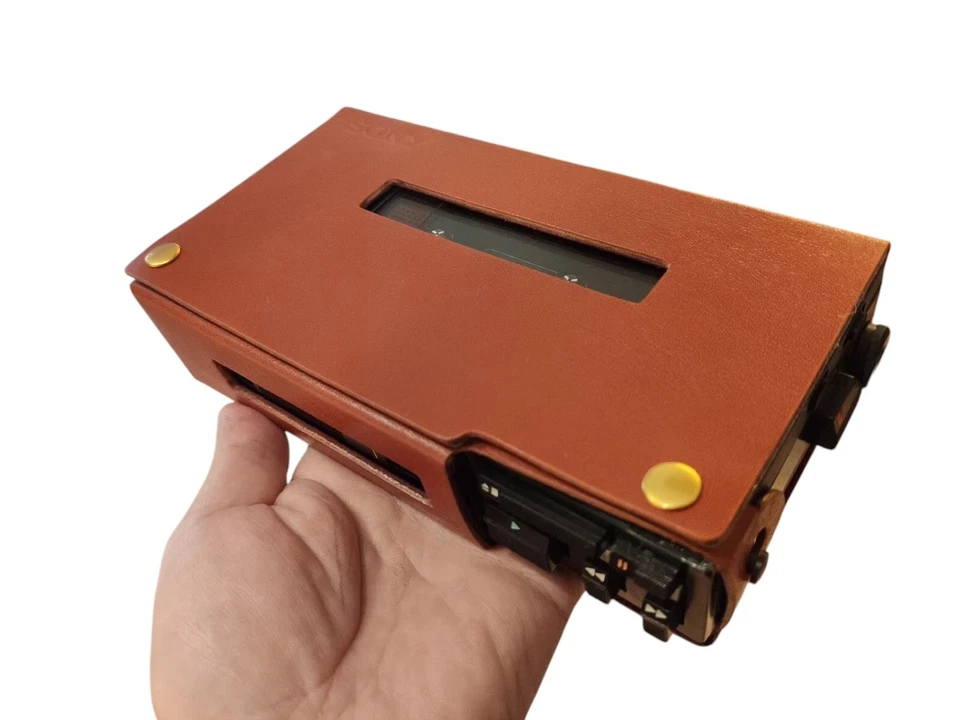 Funda de cuero personalizada para SONY WM-D6C -MARRÓN Foto 3 de 4