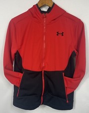 Under Armour YOUTH Large Red  Black Coldgear Full Zip Jacket