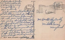 WWII Military Camp Polk Fort Johnson Charles Marker Soldier Mail Postcard F60