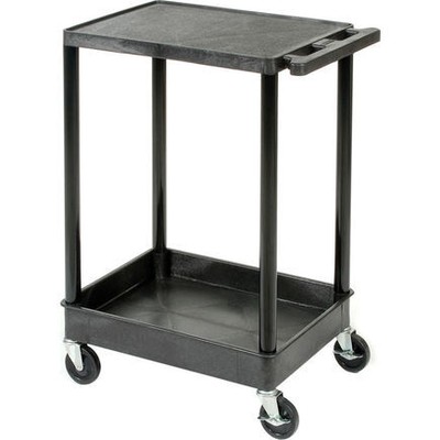 Luxor TC21-B Luxor® Tc21 Flat Top Shelf 2 Shelf Plastic Cart 32x24 4''