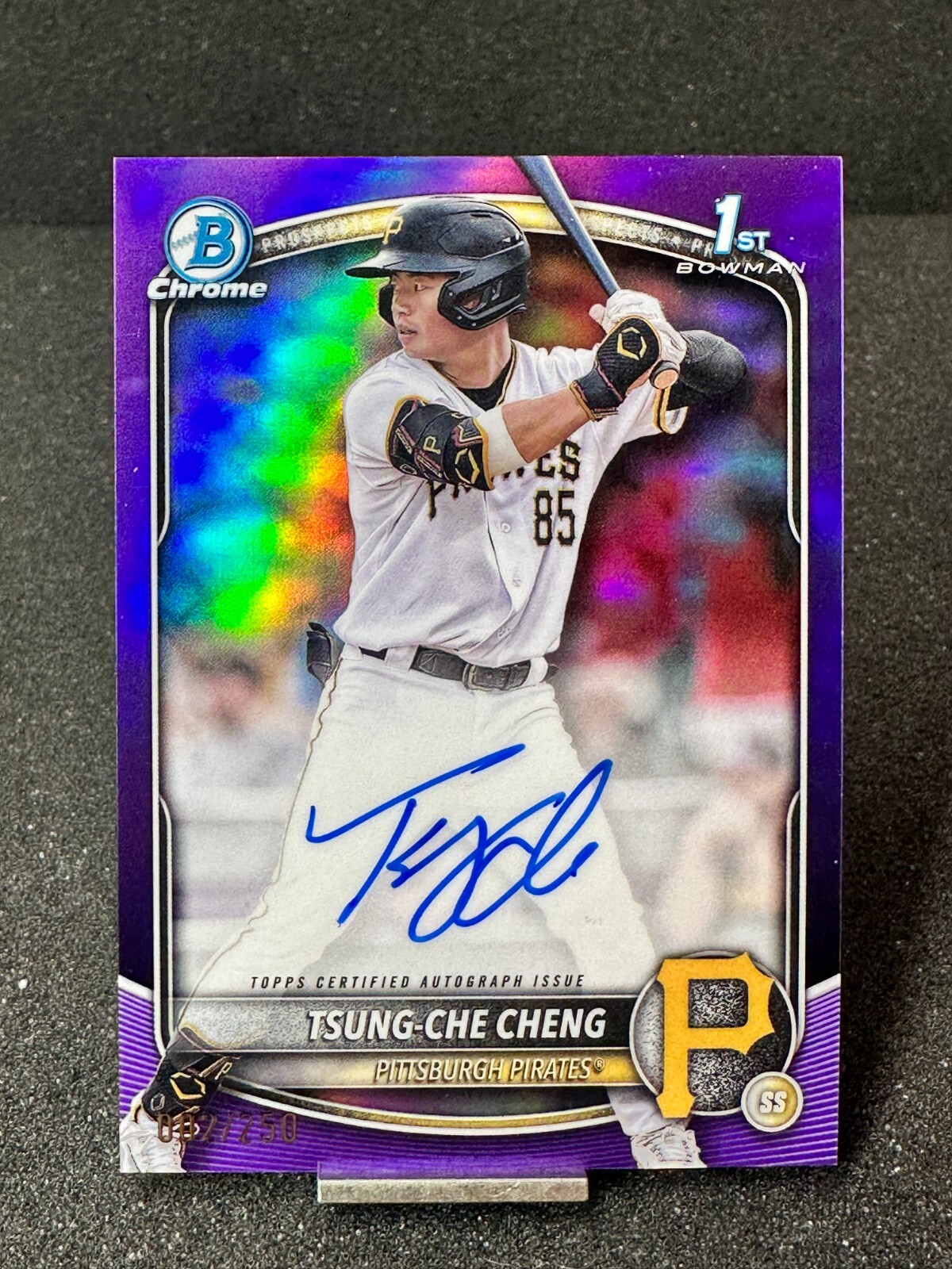 2025 Bowman Chrome 1st Prospect TSUNG-CHE CHENG Purple Refractor Auto /250