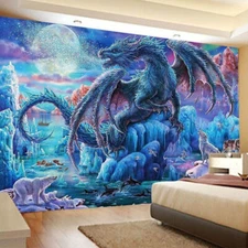 Large Glacier Dragon Tapestry Wall Hanging Bedspread Throw Blanket Bedroom Decor