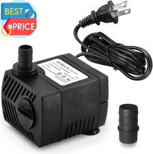 90 GPH Mini Submersible Pump, Small Fountain Pump (5W 350L/H) for Water Feature,