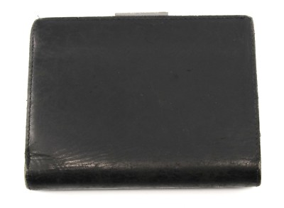 小物 Old Coach Leather Bifold Clasp Wallet Vintage Coach Black Leather Single Stitch Silver Buckle Tri-Fold